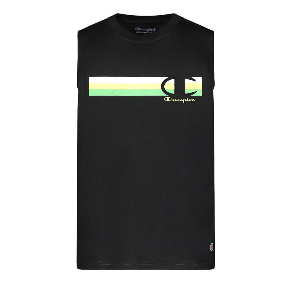 NWT-Boys Champion® Striped C Muscle Tee-Color Black